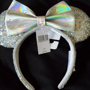 Silver Sequined Disney Parks Minnie Ear